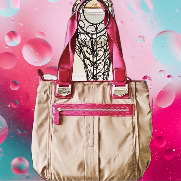 Brighton Khaki and Pink Tote Bag - Picture 3 of 10